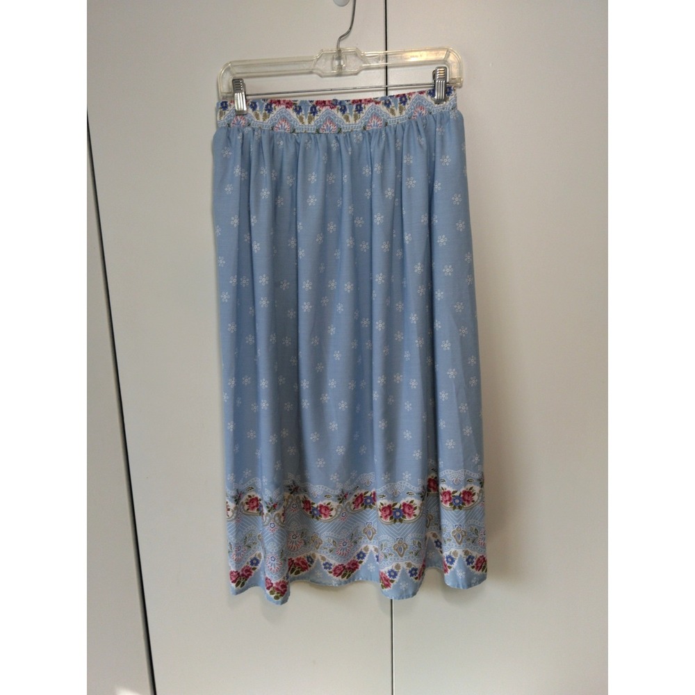 Womens Vintage Floral Maxi Skirt‎ Size L Cottage Prairie Romantic Grandmacore
